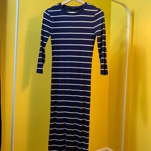 Stripped Long 3/4 Sleeve Dress